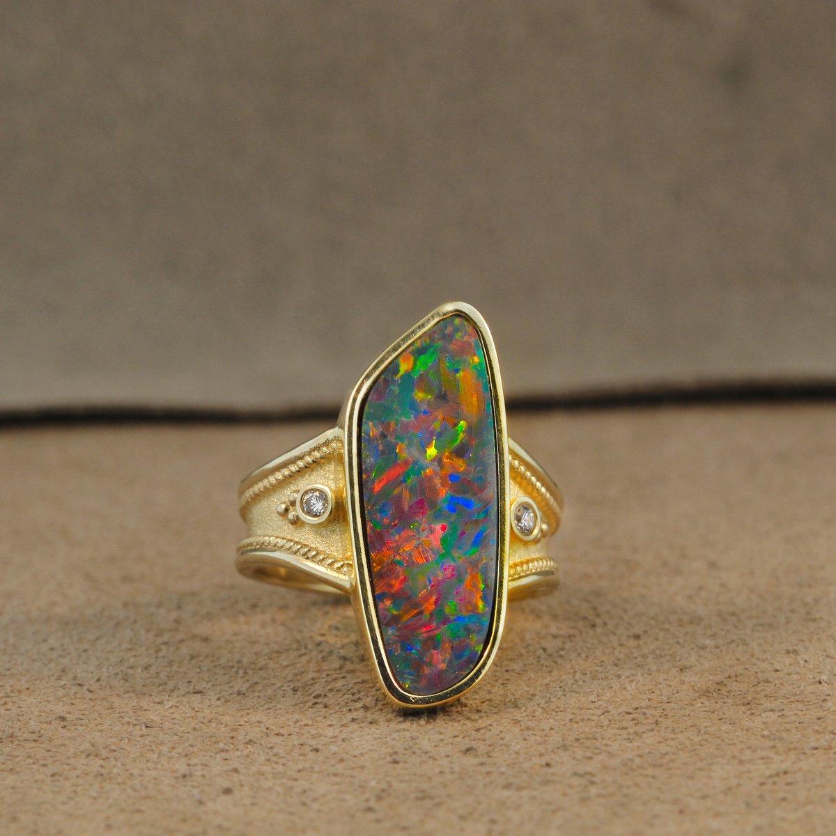 Opal Etruscan Ring